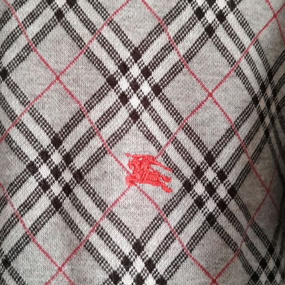 Authentic Burberry Plaid Polo Shirt with gold Burberry button's - Picture 9 of 10